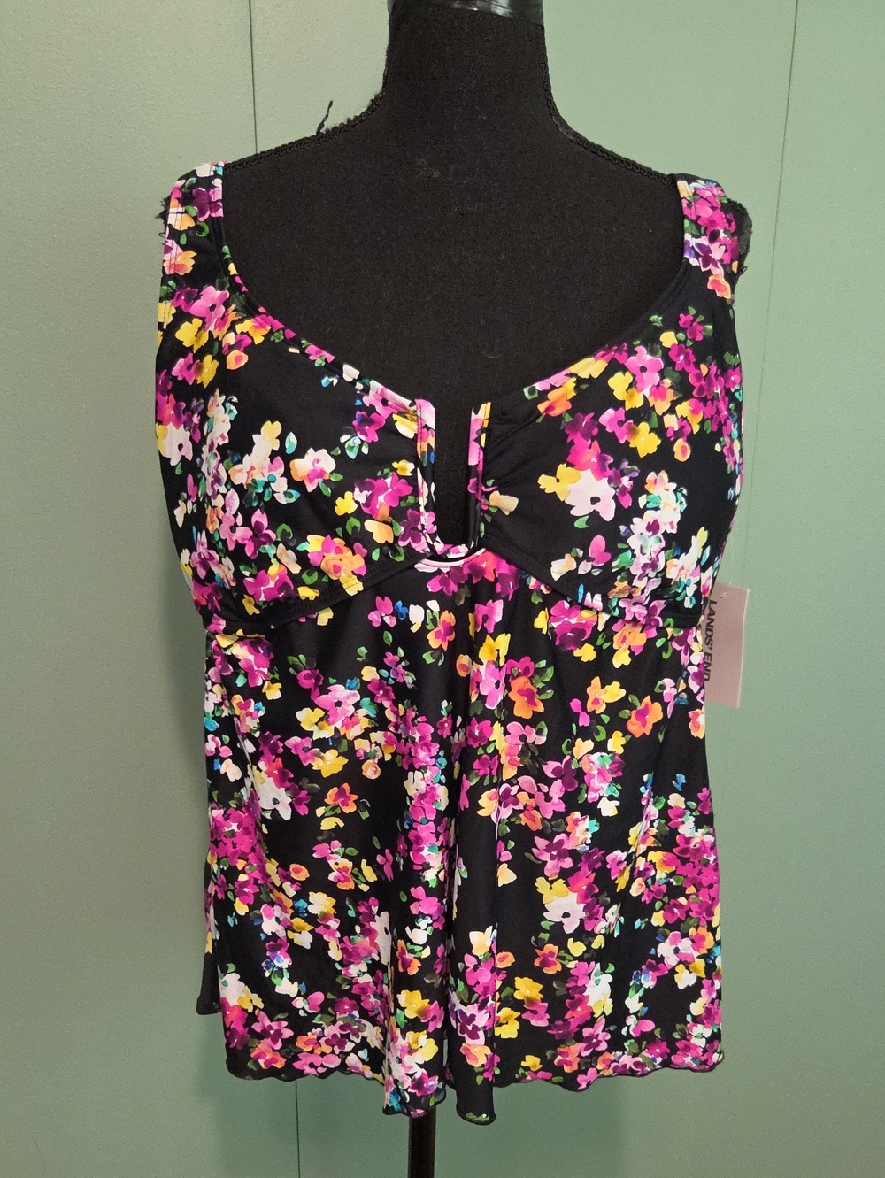 Nwt Lands End Floral Tankini Size Large 18